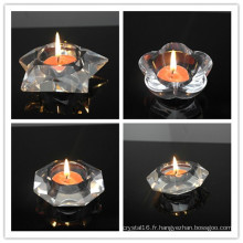 Nouveau design Crystal Tea Light Candle décoration de la maison cristal bougeoir